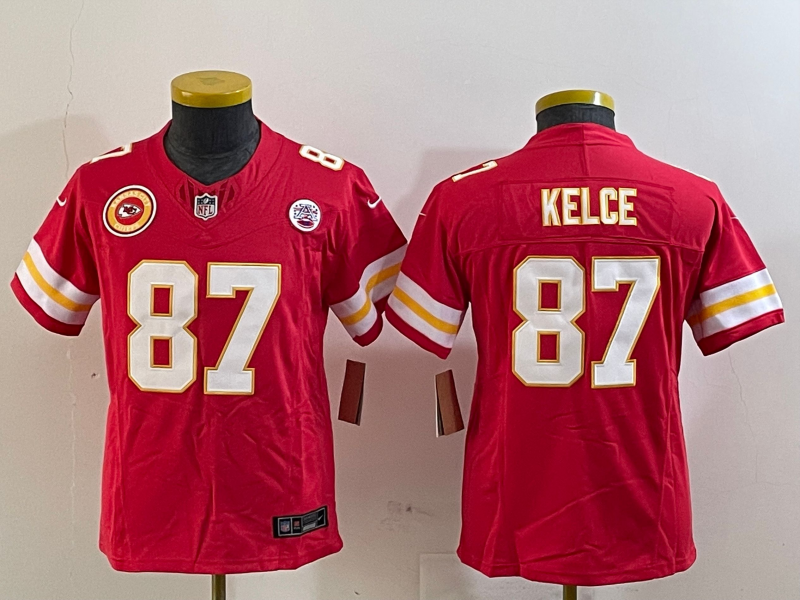 Youth 2025 Kansas City Chiefs 87 Kelce red Nike NFL jersey style 4